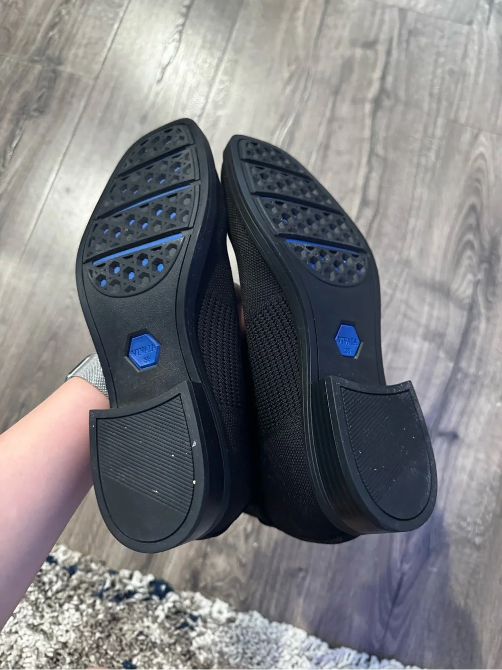 VIVAIA Black Knit Ankle Boots with Side Buckle Women size 38 7.5 booties - Picture 5 of 9
